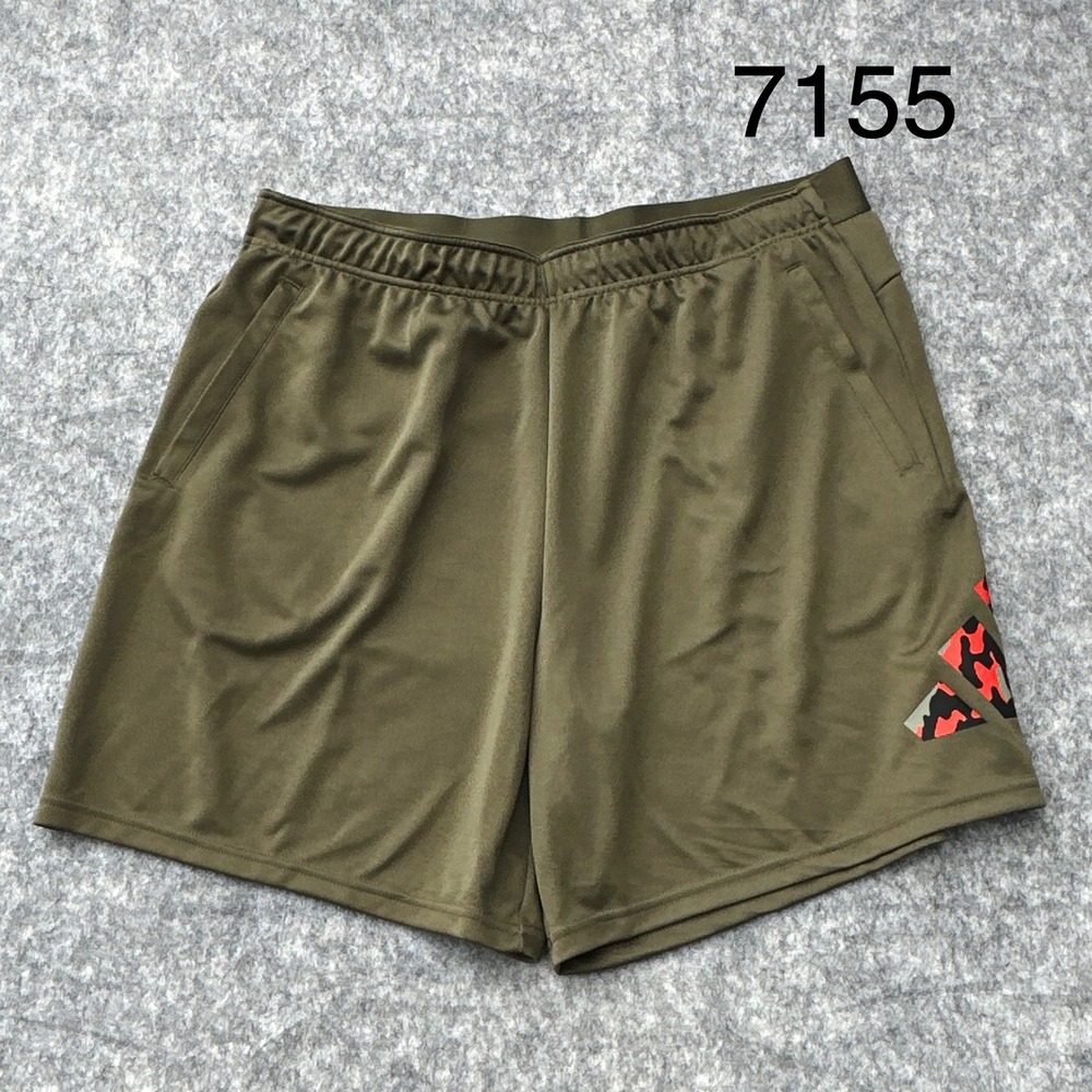 Adidas Mens XXL Train Essentials Training Shorts Olive Strata Black Athletic Gym